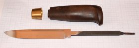 Рукоять ножа- модель 18 с литьем и клинком  (орех)