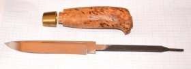 Рукоять ножа- модель 18 с литьем и клинком (карельская береза)