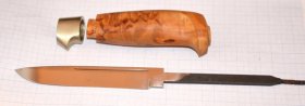 Рукоять ножа- модель 19 с литьем и клинком (карельская береза)