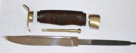 Рукоять ножа - модель 9 КОРТИК НР-40 слитьем и клинком (орех)