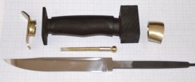 Рукоять ножа - модель 9 КОРТИК НР-40 с литьем и клинком (граб черный)