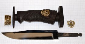 Рукоять ножа - модель 11 с литьем и клинком ( граб )