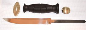 Рукоять ножа - модель 16 с литьем и клинком ( граб черный )