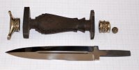 Рукоять ножа - модель 10 А с литьем и клинком ( граб)